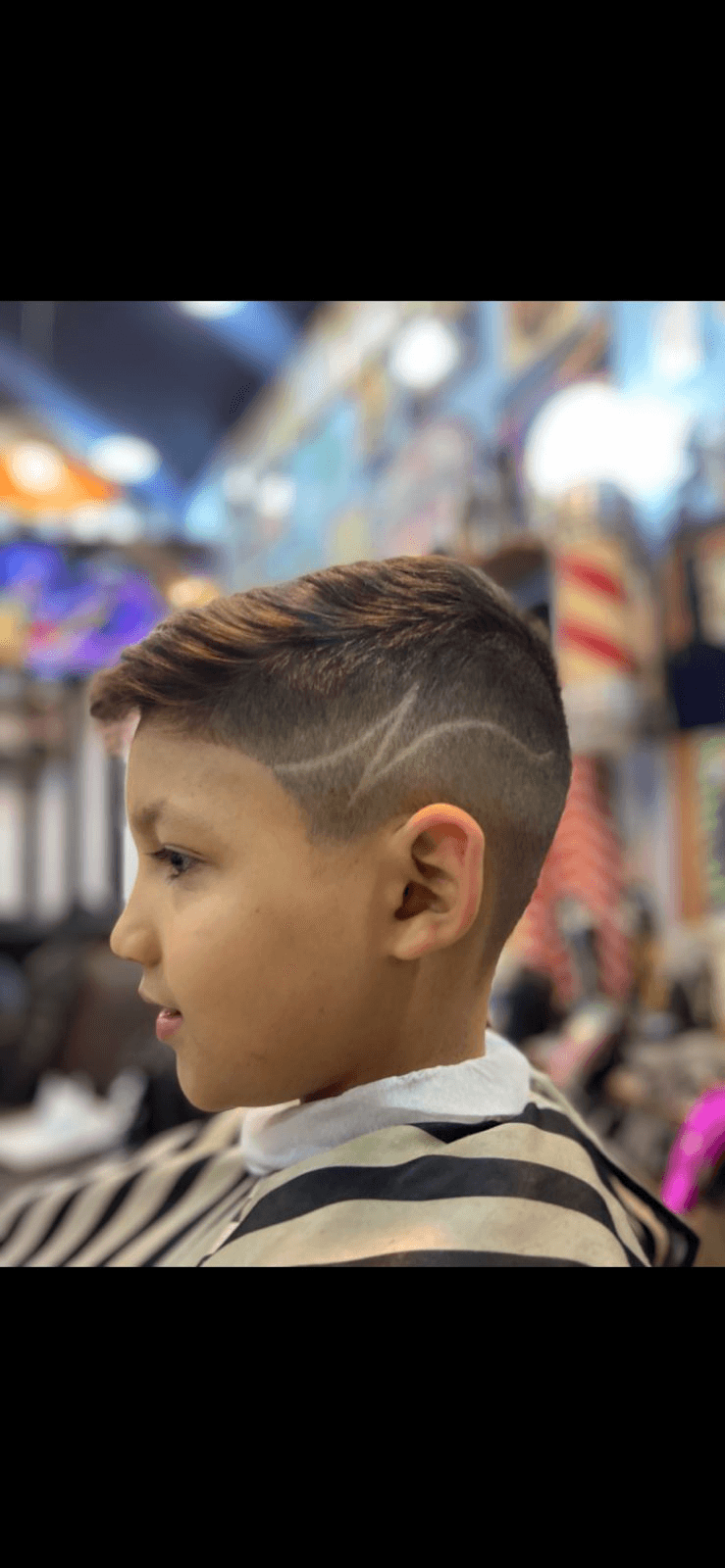 Corte infantil com risco lateral e degradê em Osasco